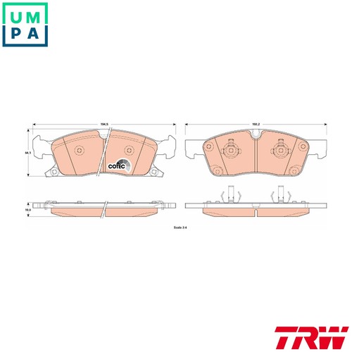 Brake pad set disc - set,