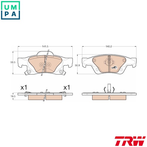 Brake pad set - pad, disc