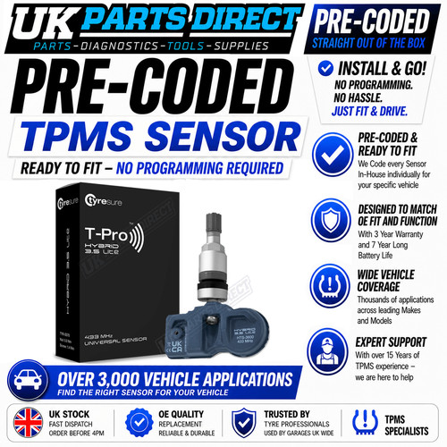 Tpms tyre pressure sensor - sensor, for