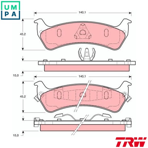 Brake pad set disc - disc,