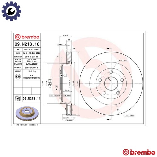 Brake disc n213 11 - brake, for