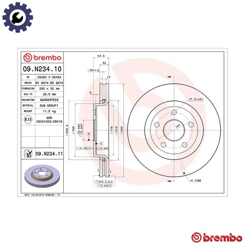 Brake disc n234 11 - brake, for