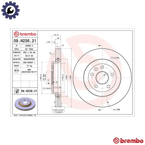 Brake disc n236 - disc, 09.n236.21