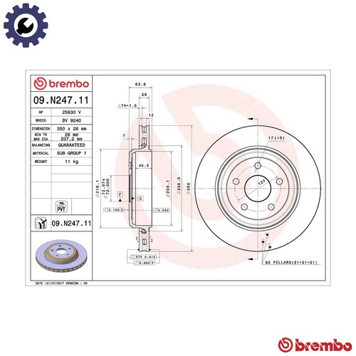 Brake disc n247 11 for - brake,