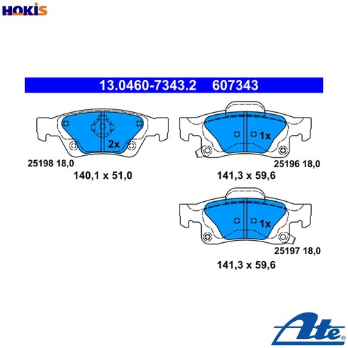 Brake pad set disc - set,