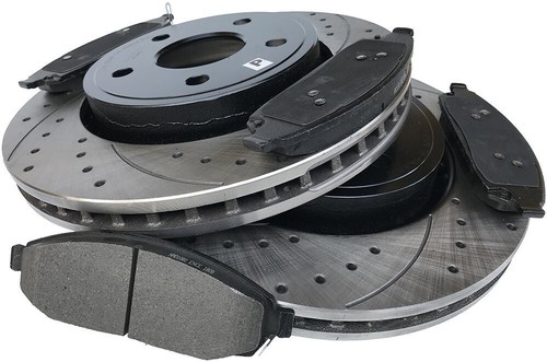 Set drilled brake discs - drilled, +